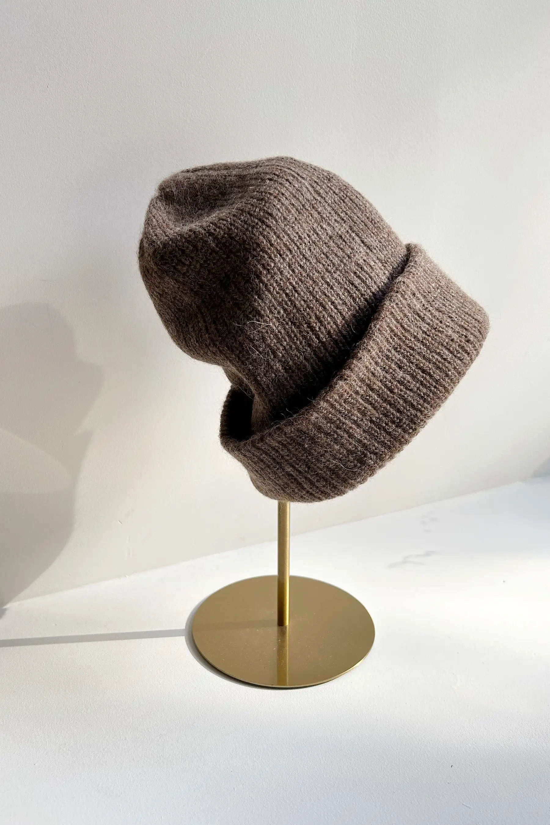 Rib Beanie Hat in Alpaca Wool Blend