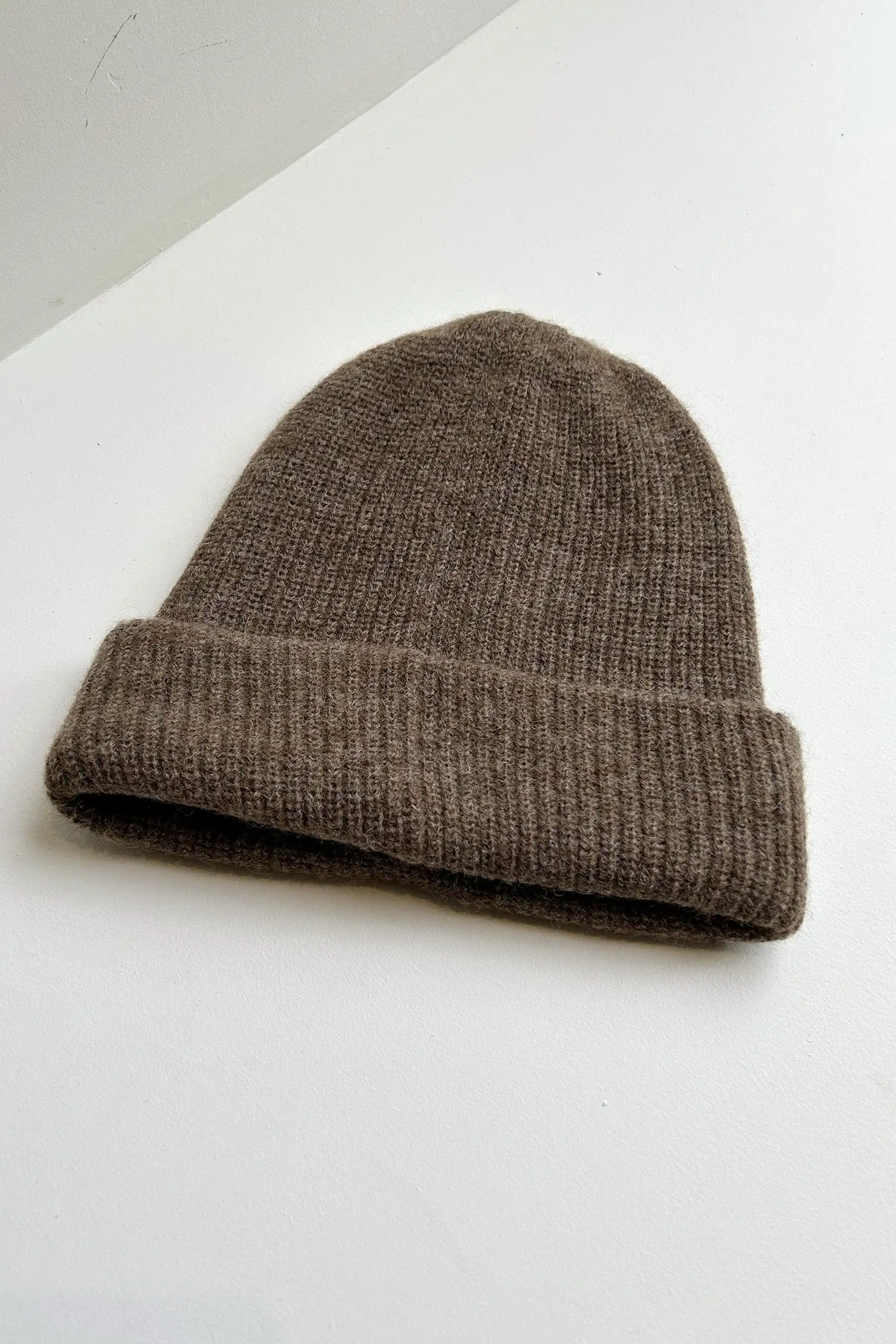 Rib Beanie Hat in Alpaca Wool Blend