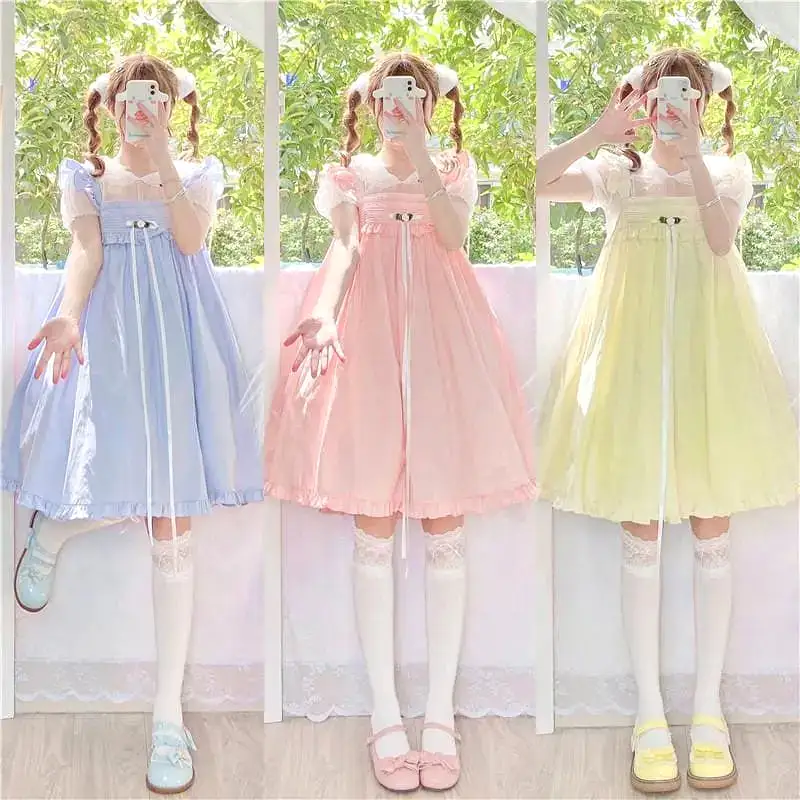 Rosie Pastel Kawaii Aesthetic Kawaii Princess Lolita Babydoll Summer Dress