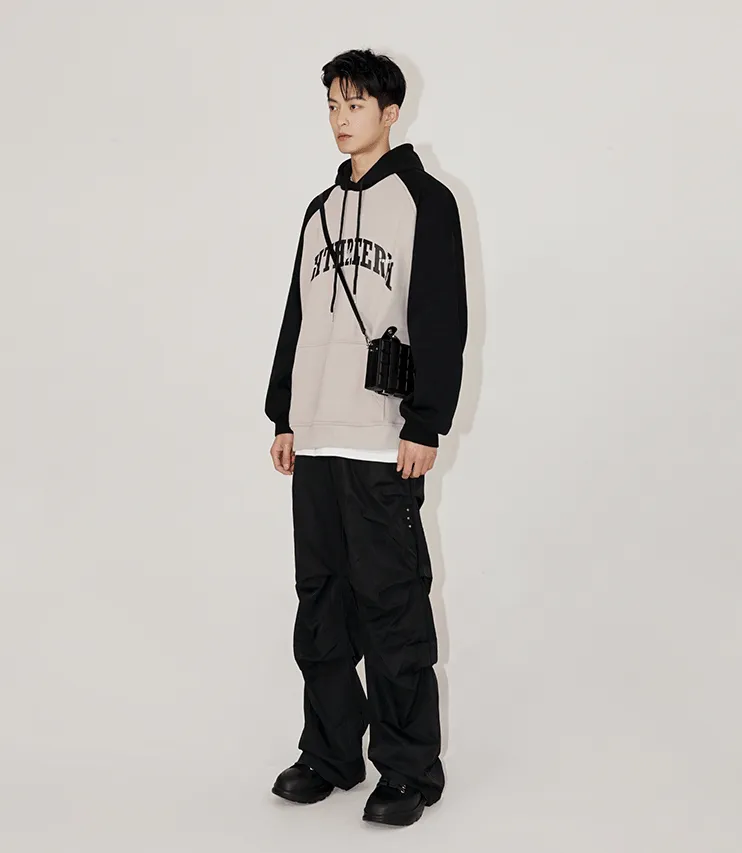 RT No. 6507 TWO TONE LETTERED PULLOVER HOODIE