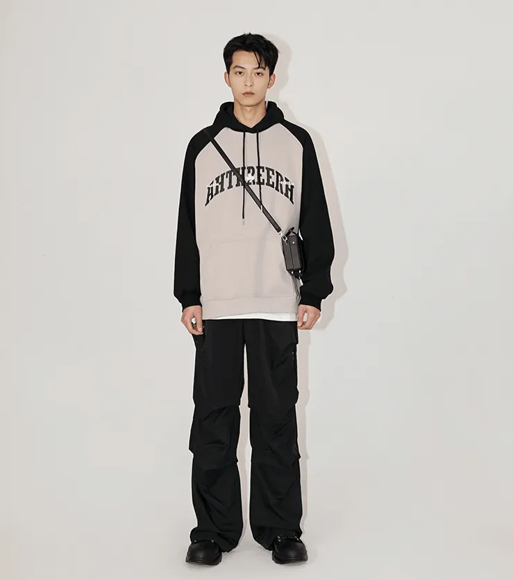 RT No. 6507 TWO TONE LETTERED PULLOVER HOODIE