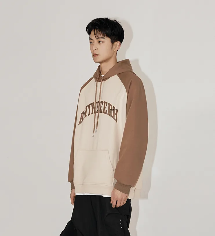 RT No. 6507 TWO TONE LETTERED PULLOVER HOODIE