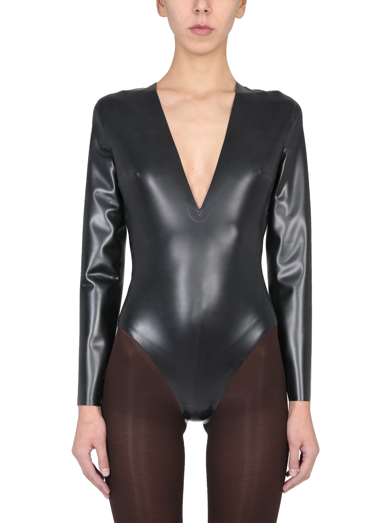 SAINT LAURENT    LONG SLEEVE LATEX BODYCON