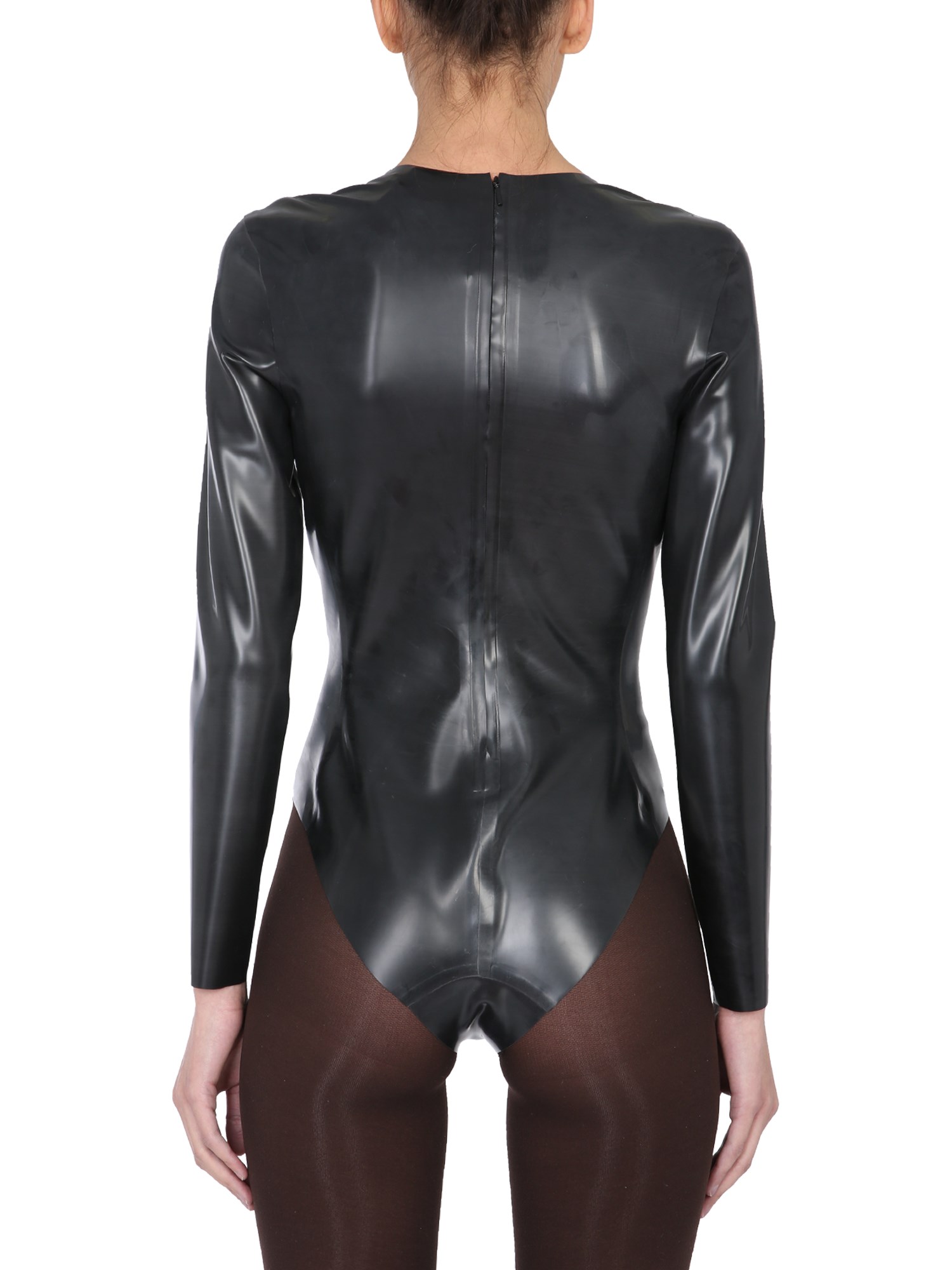 SAINT LAURENT    LONG SLEEVE LATEX BODYCON