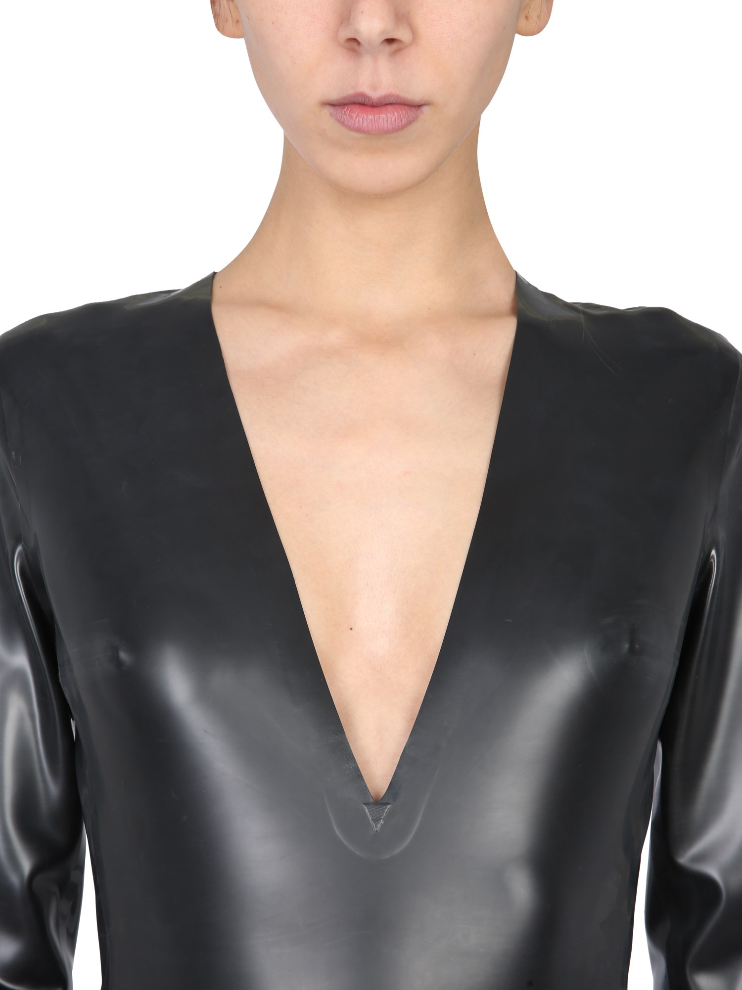 SAINT LAURENT    LONG SLEEVE LATEX BODYCON