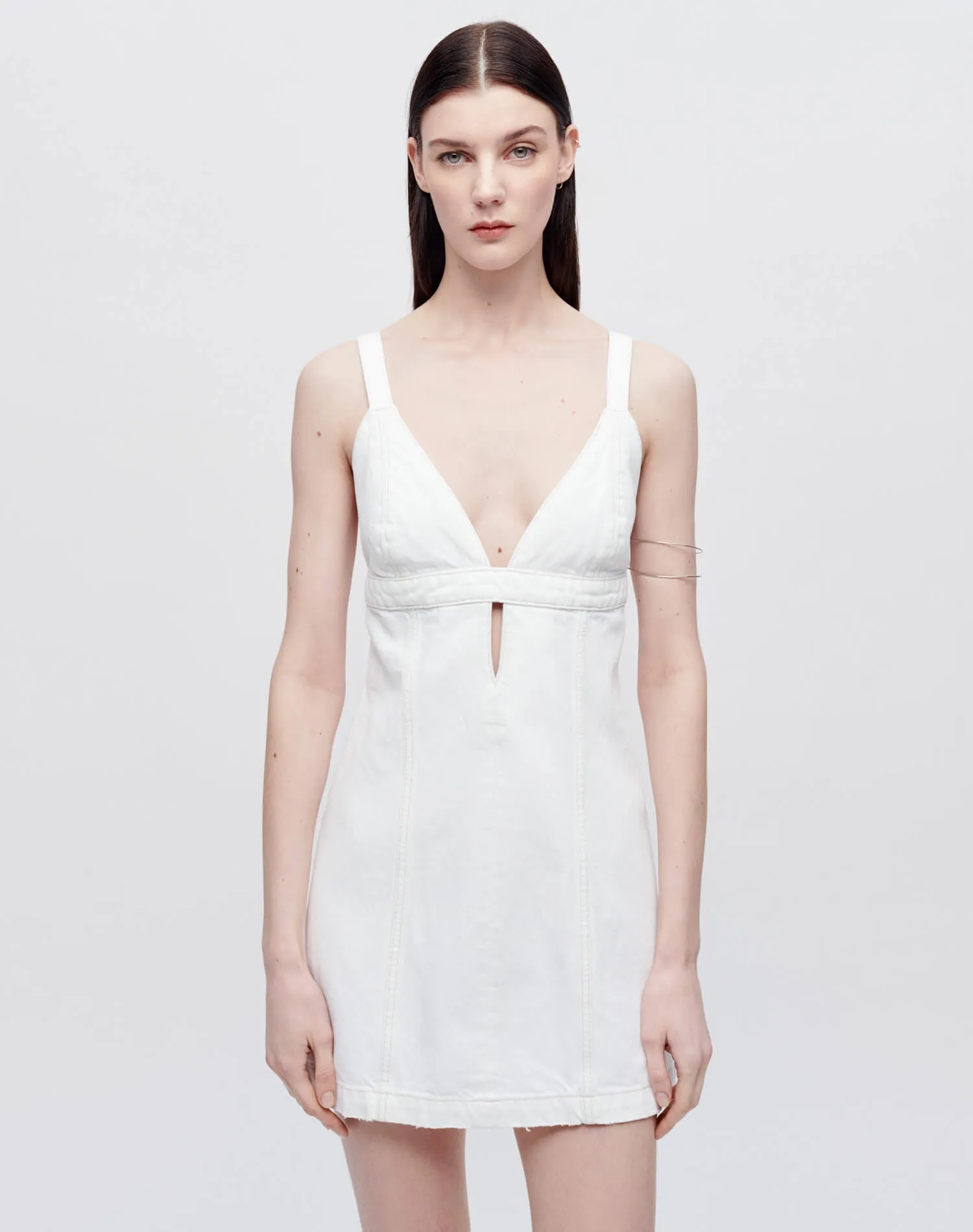 Seamed Shift Dress - White