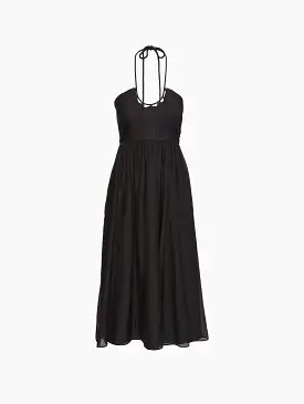 Shirred Halter Dress