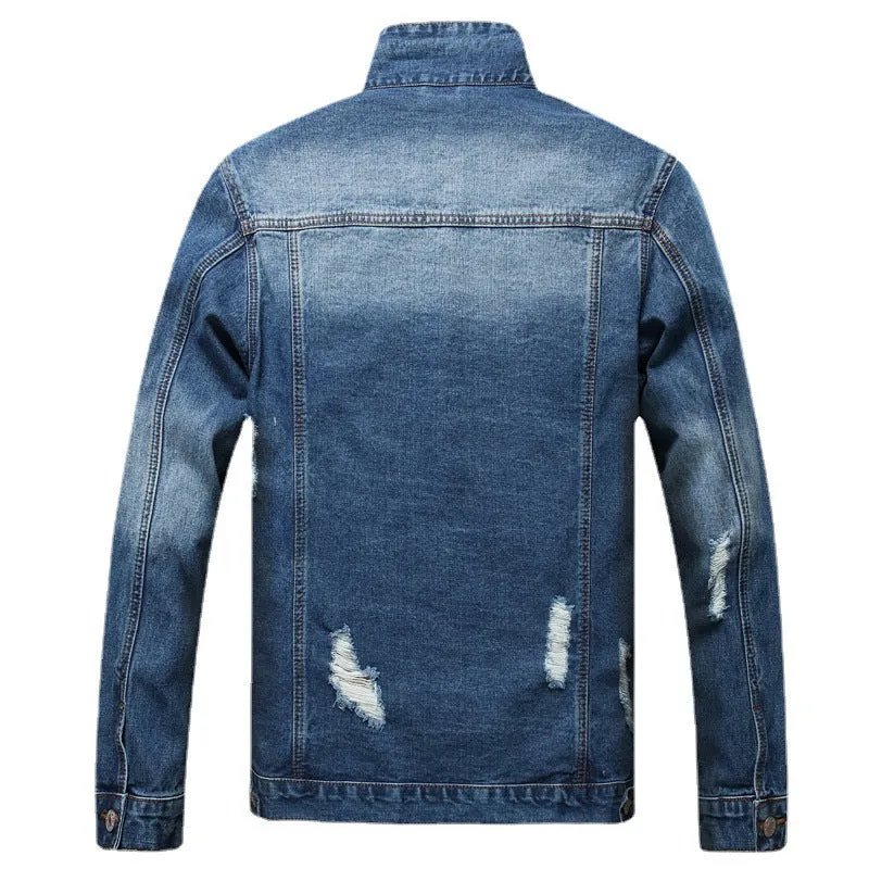 Side Seam Pocket Cotton Denim Jacket