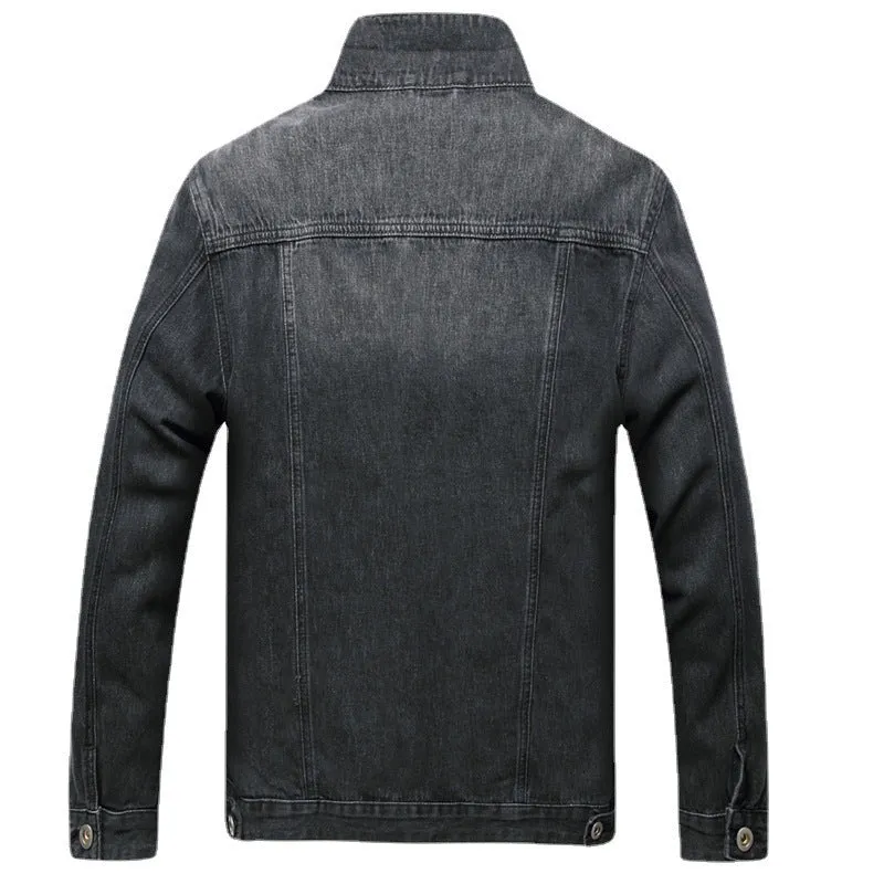 Side Seam Pocket Cotton Denim Jacket