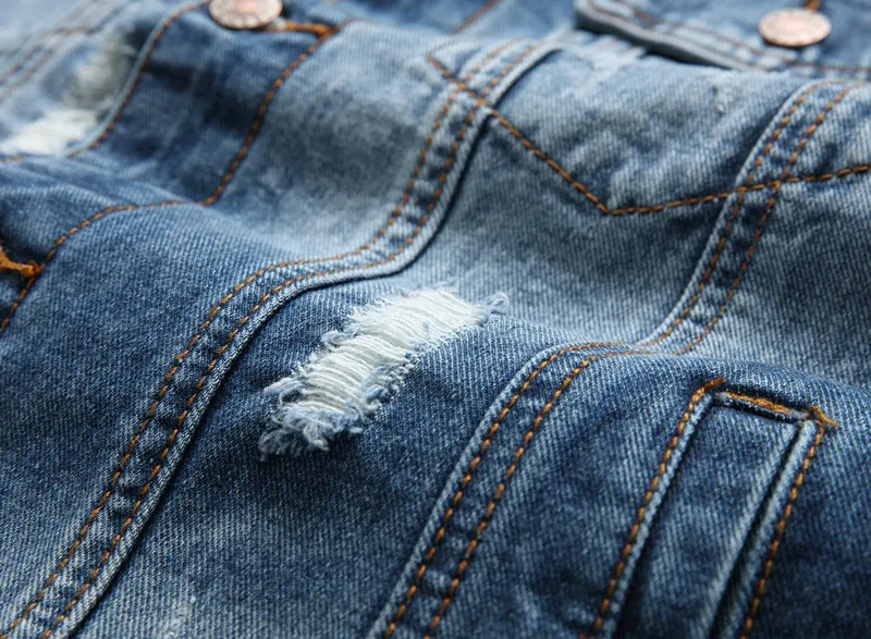 Side Seam Pocket Cotton Denim Jacket