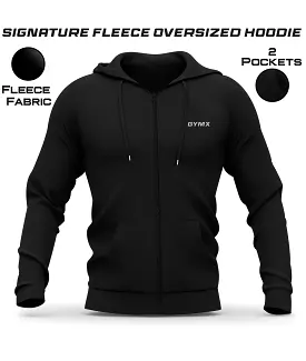 Signature Oversized GymX Hoodie: Jet Black