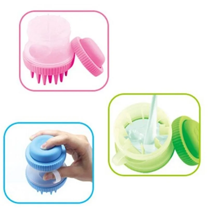 Silicone Dog Bathing Brush with Shampoo Storage | Petiboo