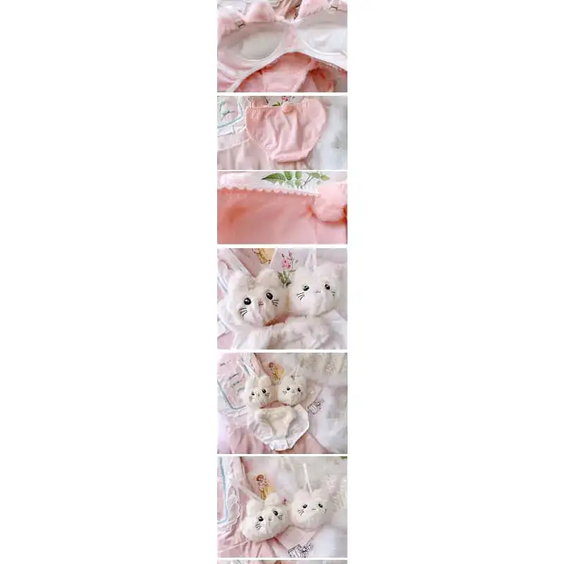 Soft Fuzzy Kitten Kawaii Princess Lingerie Set