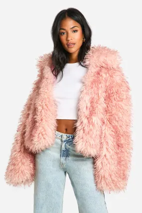 Tall Shaagy Faux Fur Coat