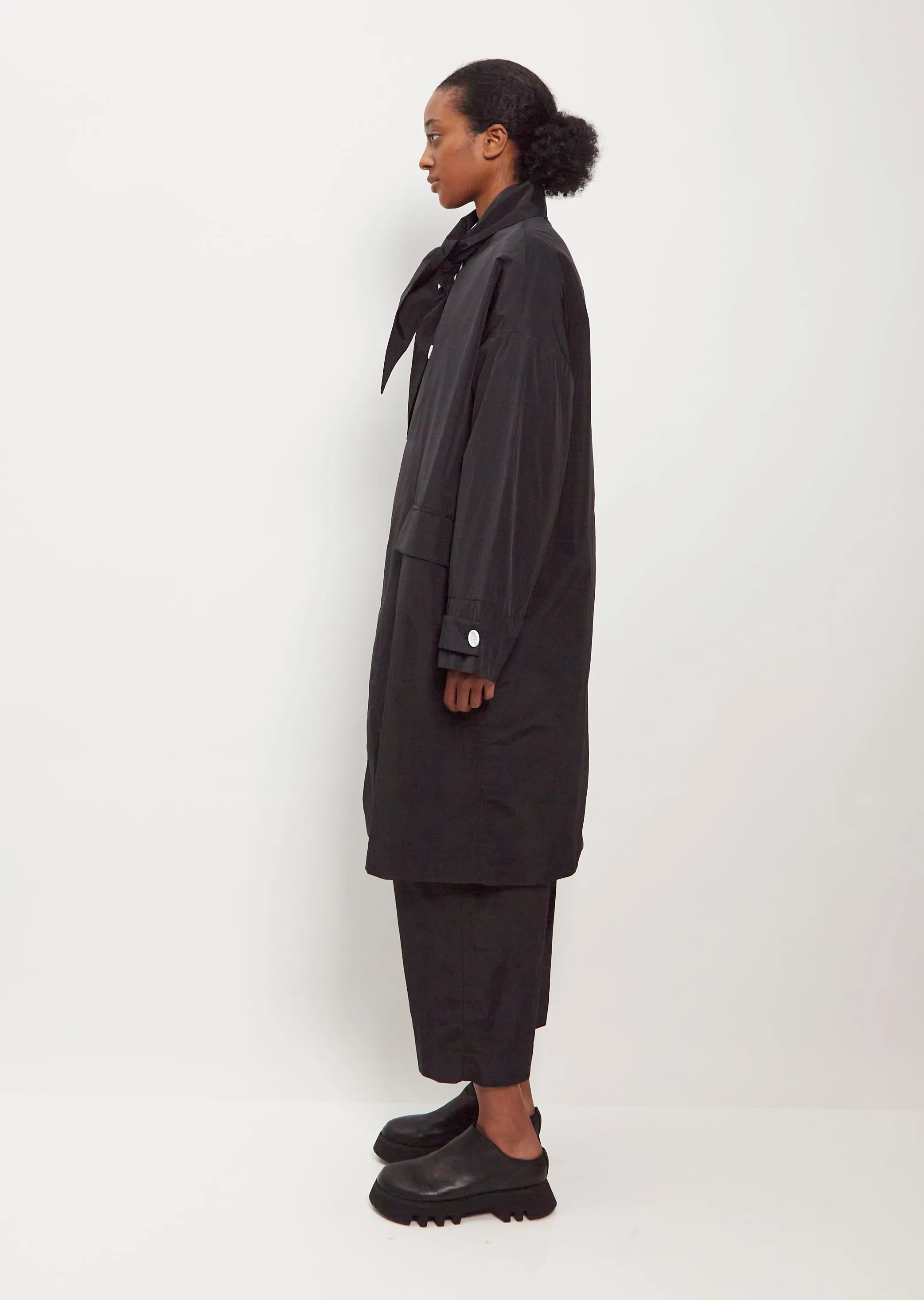 Technical Nylon Coat — Black