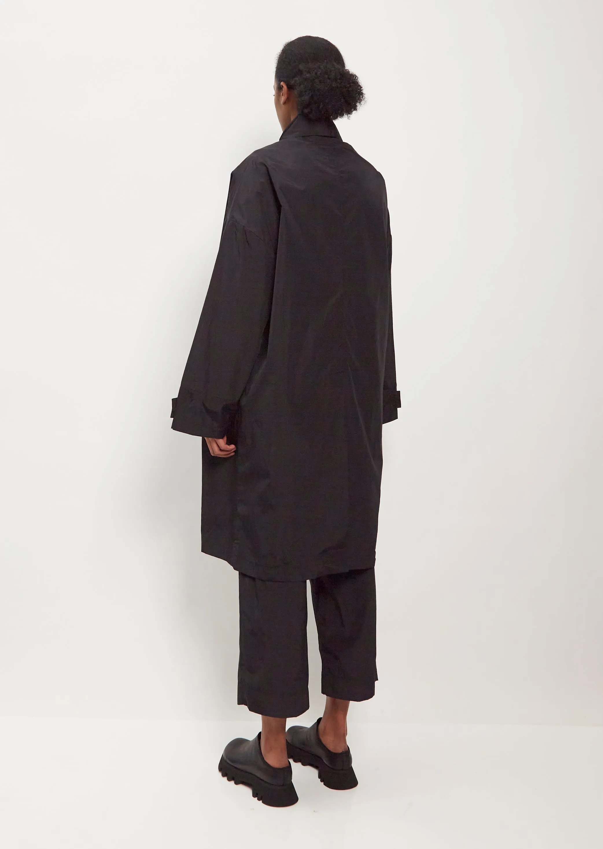 Technical Nylon Coat — Black