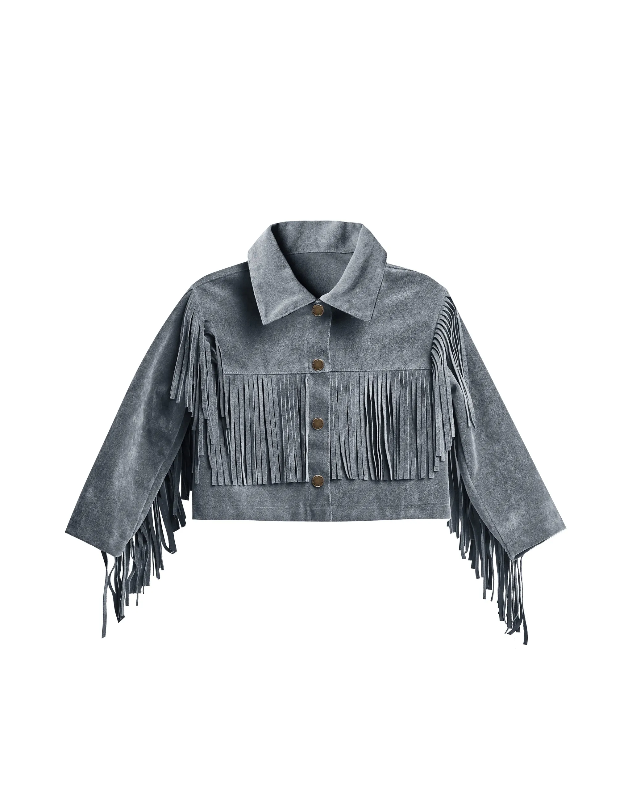 The Fringe Jacket by Rylee + Cru - Dusty Blue - KIDS