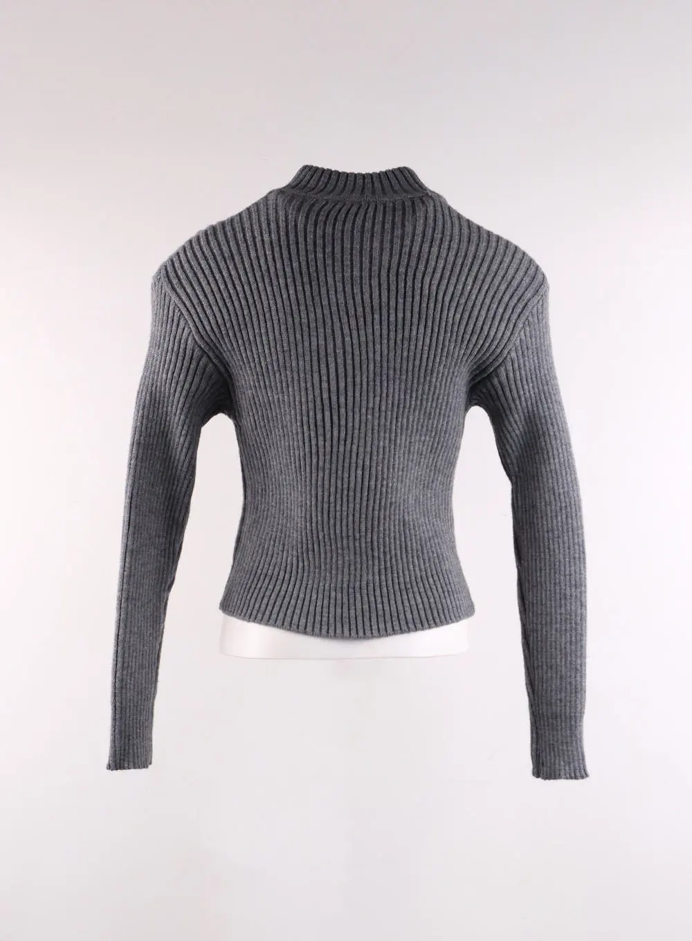 Turtle Neck Knit Zip Up Sweater CF405