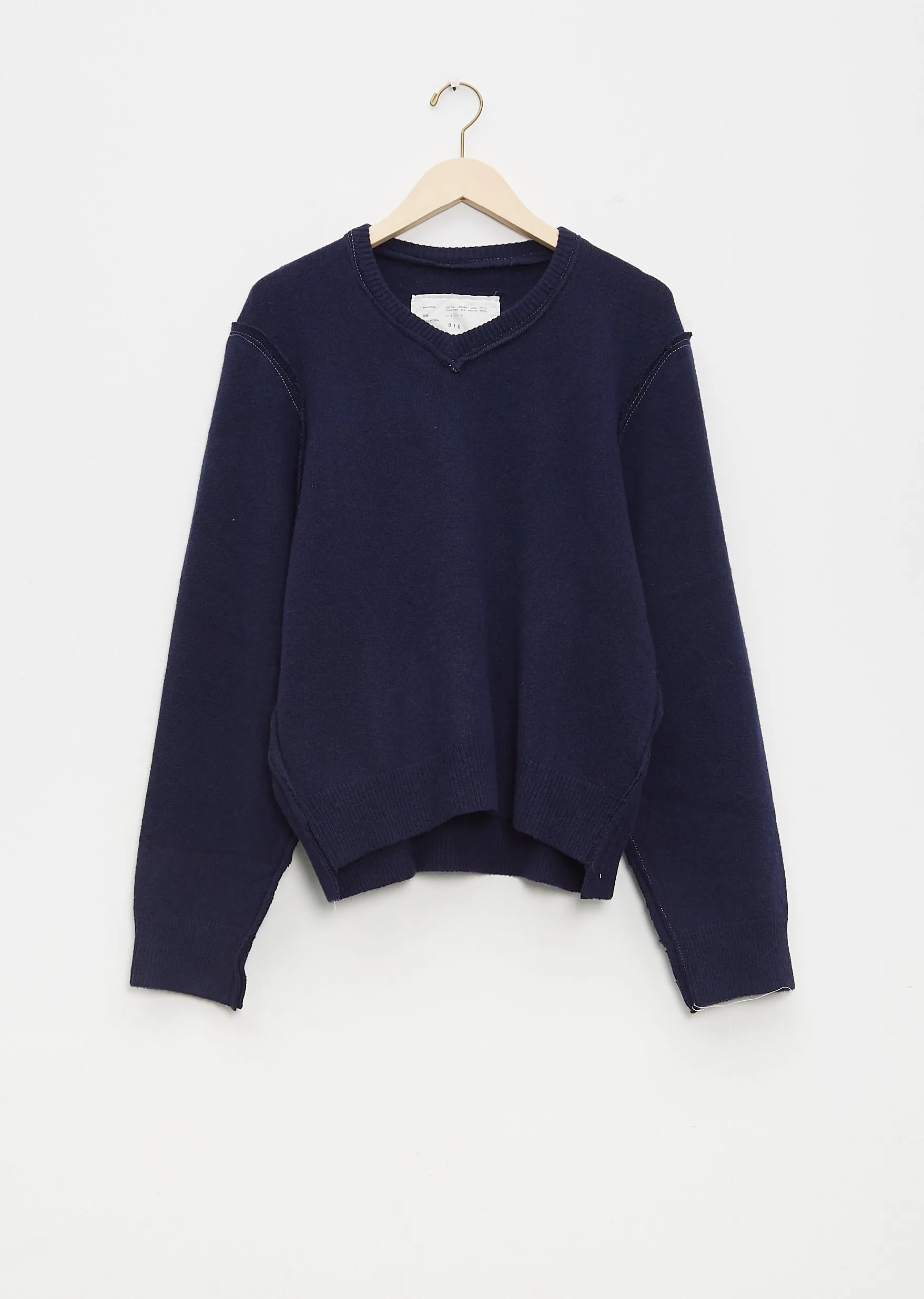 V Neck Sweater — Navy