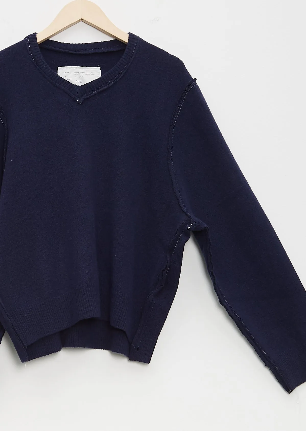 V Neck Sweater — Navy