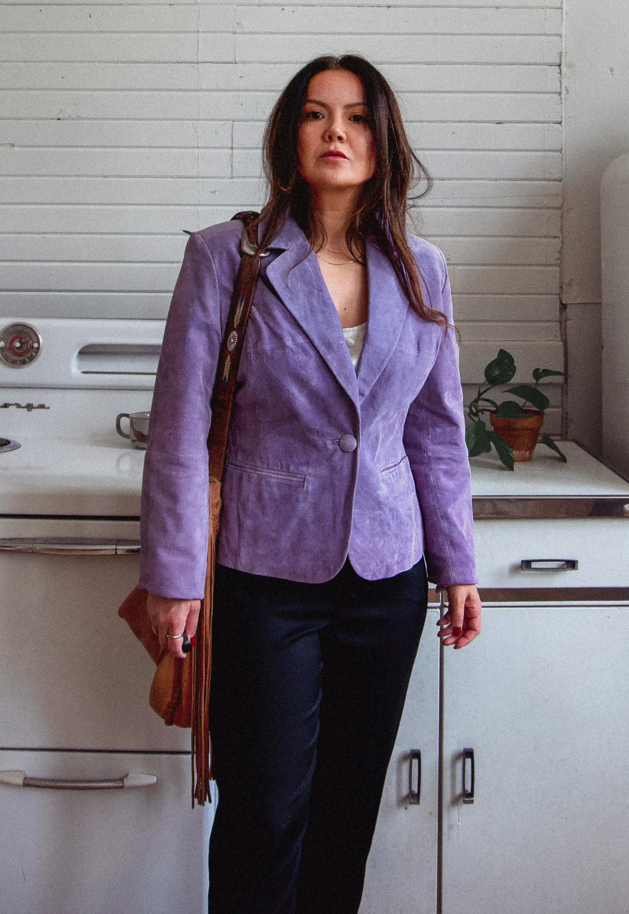 Vintage Lavender Suede Blazer