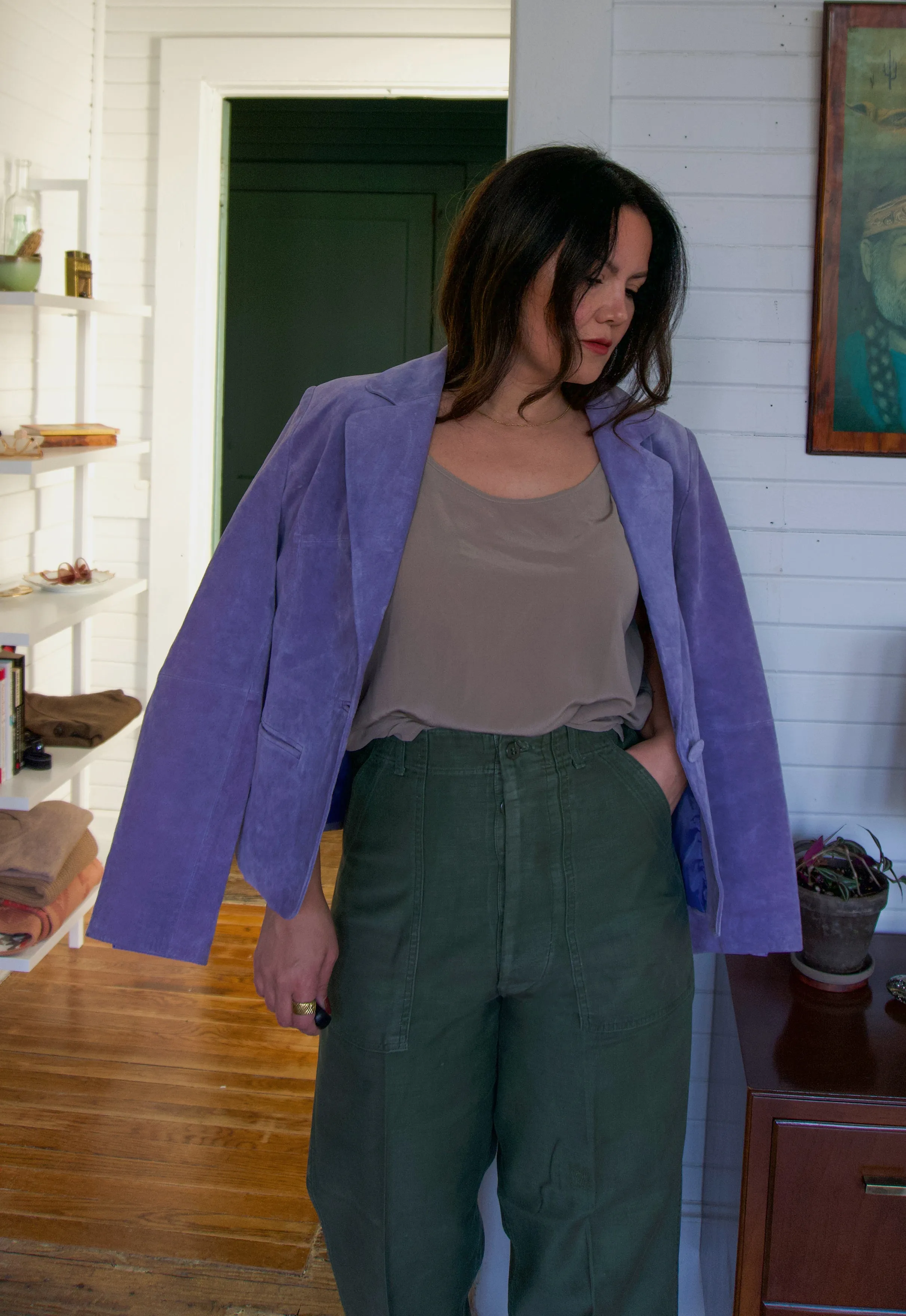 Vintage Lavender Suede Blazer