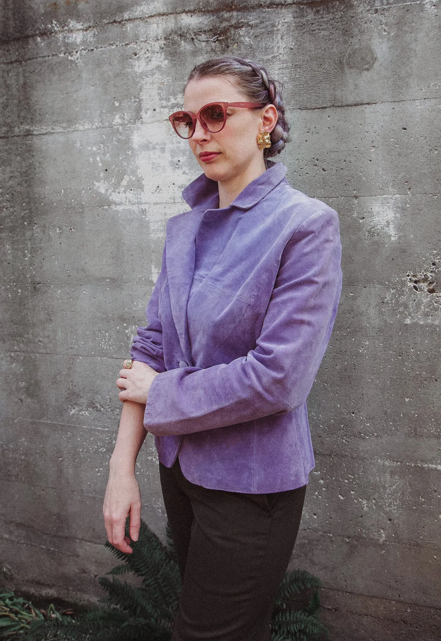 Vintage Lavender Suede Blazer