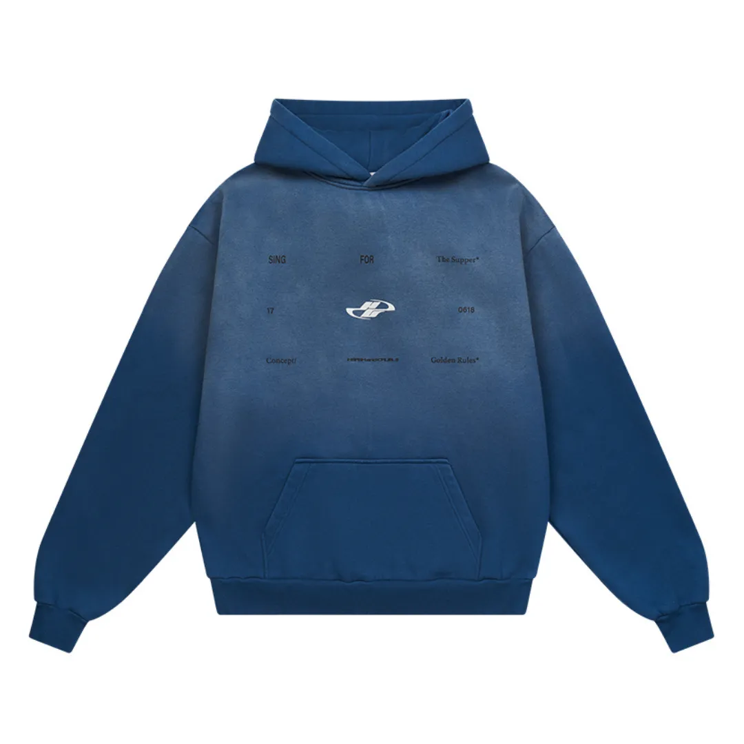 Washed Dynamic Logo Loose Hoodie