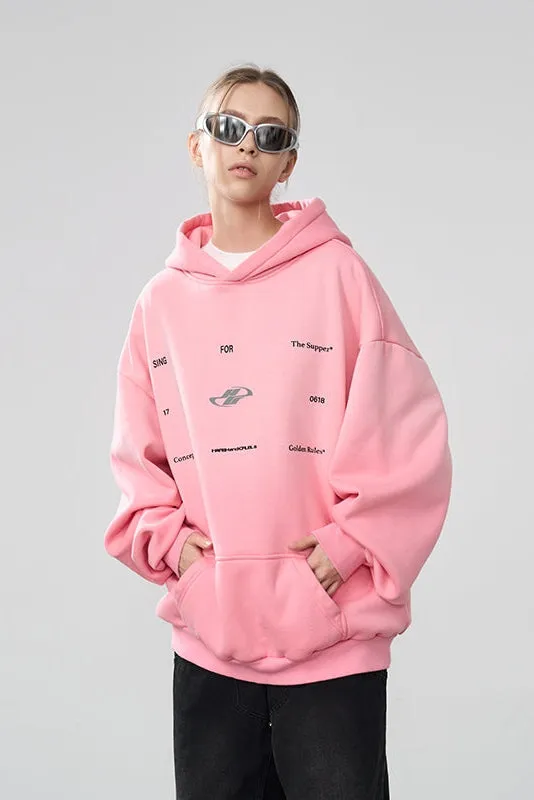 Washed Dynamic Logo Loose Hoodie