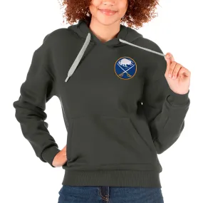 Women's Buffalo Sabres Antigua Charcoal Primary Logo Victory Pullover Hoodie