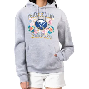 Women's Buffalo Sabres G-III 4Her by Carl Banks Heather Gray Flower Logo Pullover Hoodie