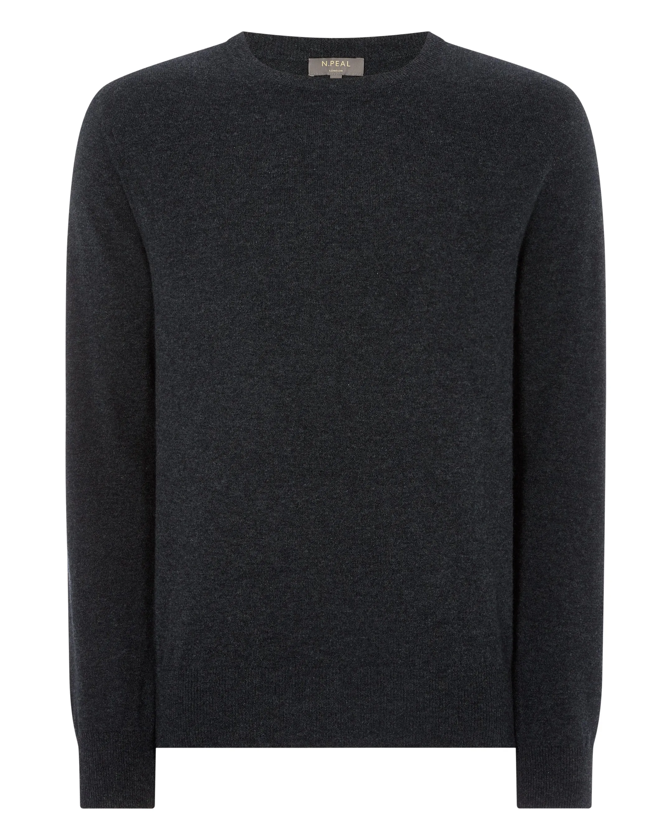 Women's Oxford Round Neck Cashmere Jumper Dark Charcoal Grey