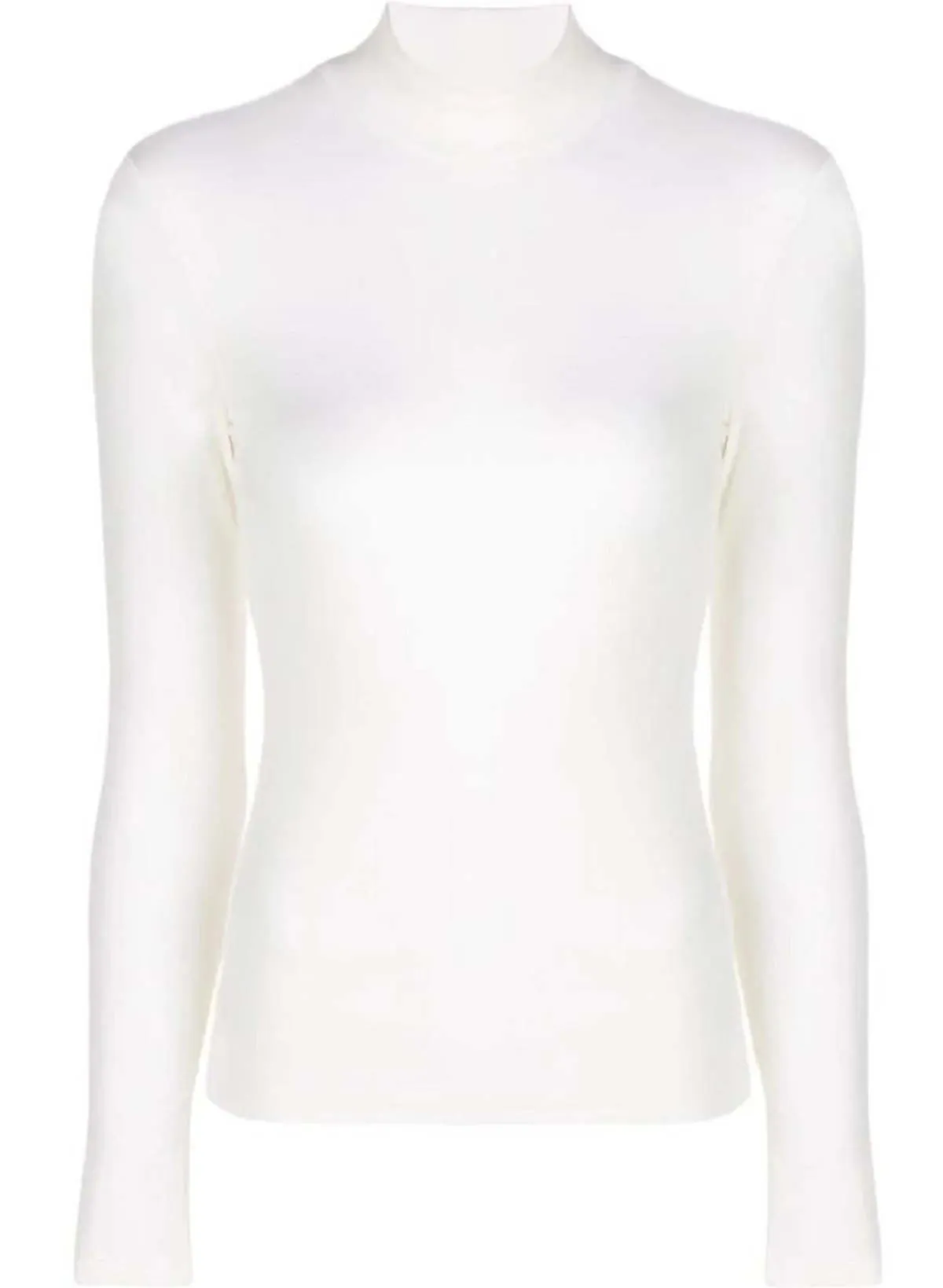 Women's Thin Ribbed Turtle Mock Neck Top - Ivory