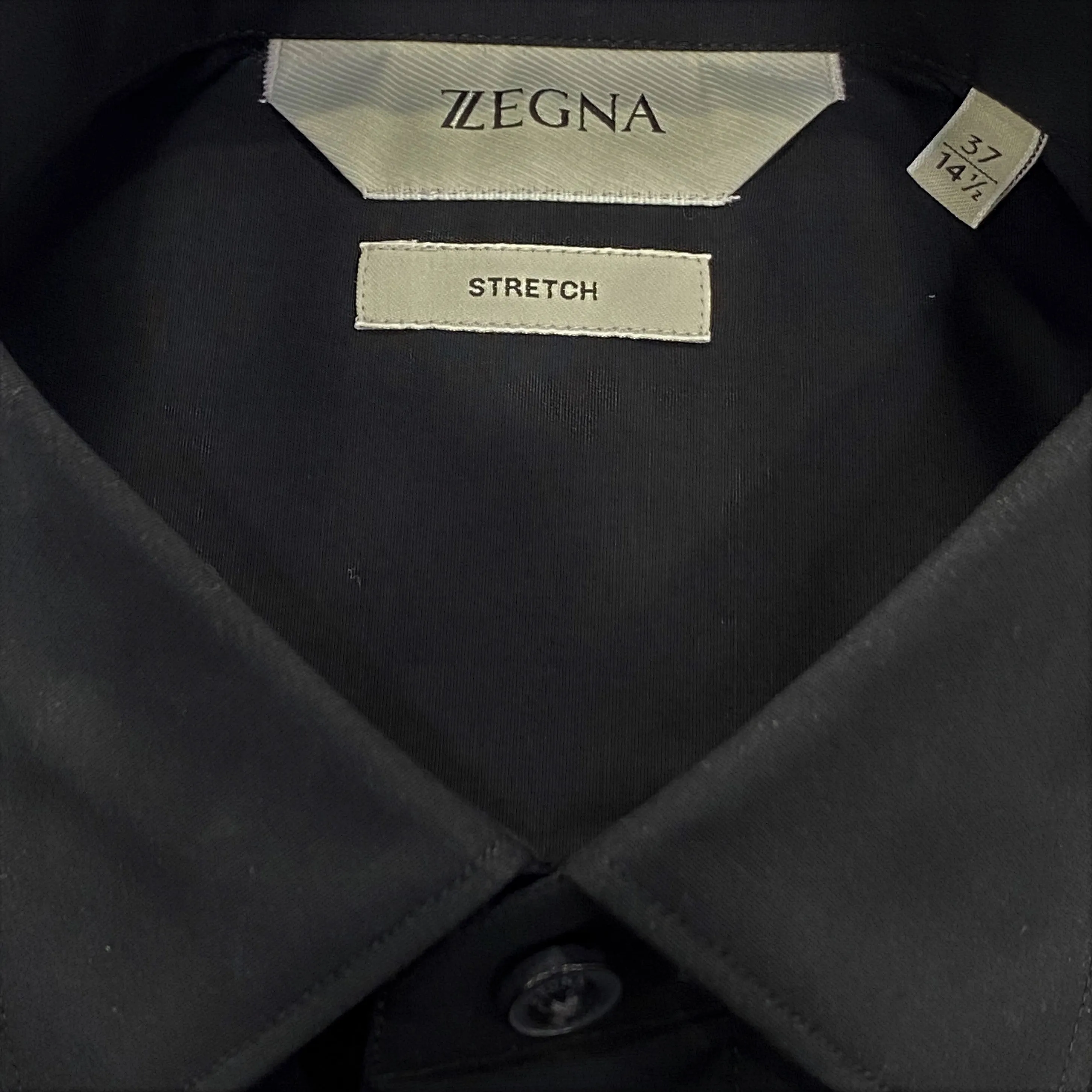 ZZegna Black French Cuff Shirt