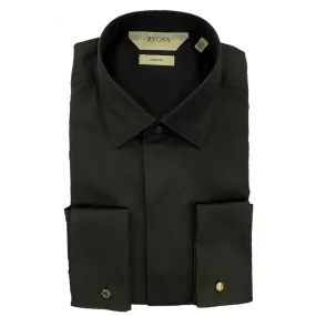 ZZegna Black French Cuff Shirt